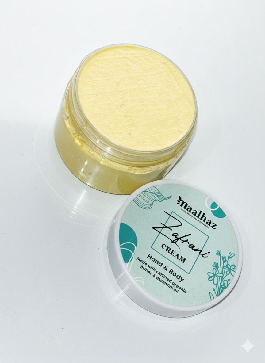 Maalhaz Zafrani Hand and Body Cream texture close-up